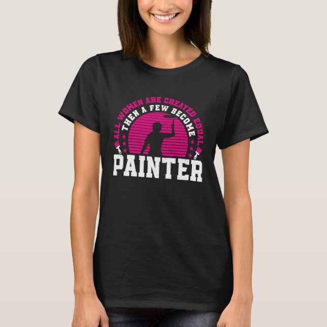 House Painter Decorator Female Painter Girl Retro  T-Shirt (Front)