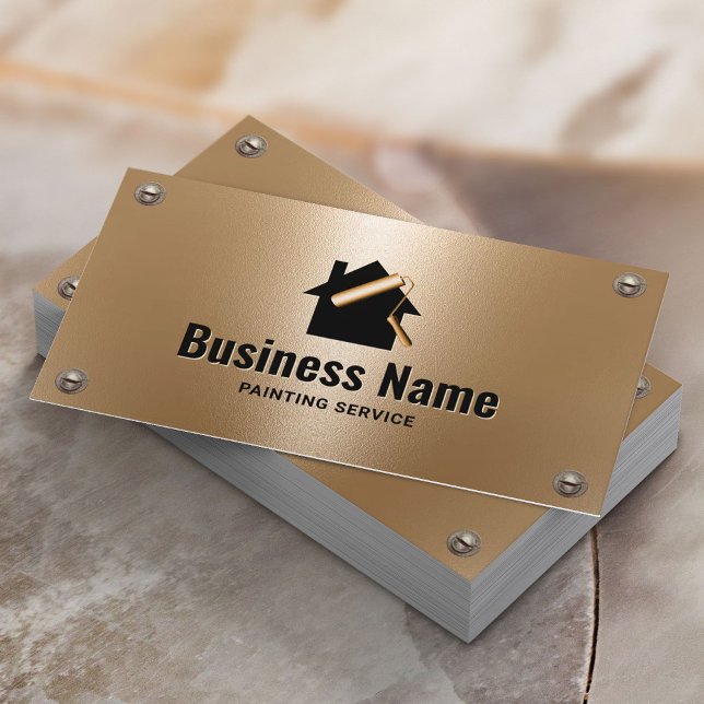 House Painter Modern Gold Painting Service Business Card (Creator Uploaded)