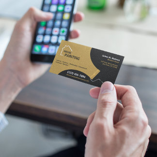 House Painting Company Black | Gold Business Card