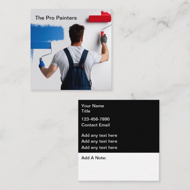House Painting Services Modern Painter Square Business Card (Front/Back)