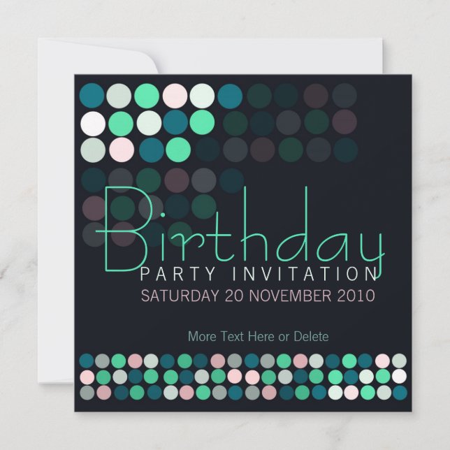 House Party Lumières Élégante Invitation Anniversa (Devant)