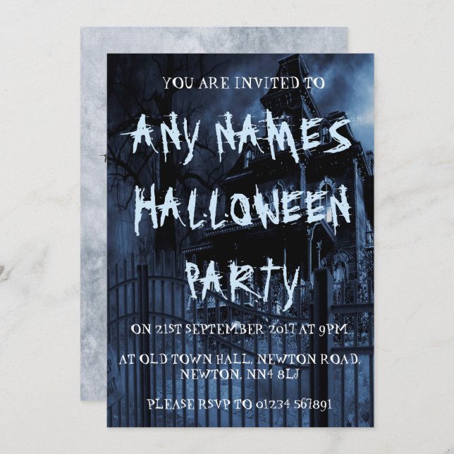 House Personalized Halloween Party Invitations (Front/Back)