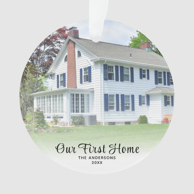 House Photo Our First Home Christmas Ornament (Front)