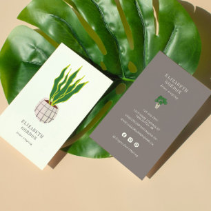 House Plant Home Staging Business Modern Boho Chic Business Card