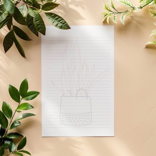 House plant, potted plant lined Notepad (Creator Uploaded)