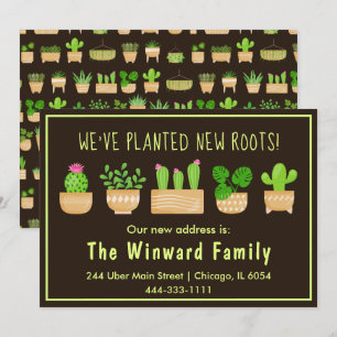 House Plants Cactus Dark Brown New Home Announceme Announcement
