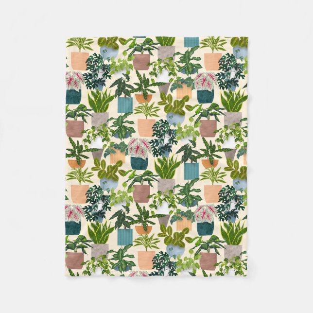 House Plants Fleece Blanket (Front)