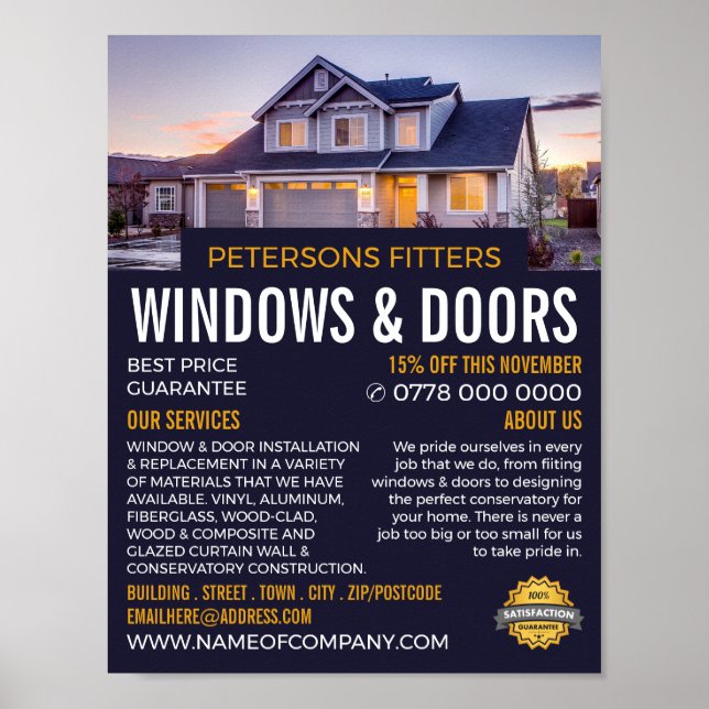 House Portrait, Window & Door Fitter Company Poster (Front)