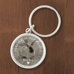 House Rabbit Memorial | Name and Photo Keepsake Keychain