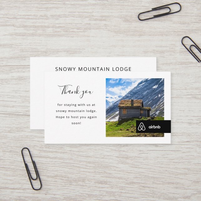 House rental picture and logo Airbnb Business Card (Front/Back In Situ)
