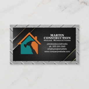 House Repair Illustration   Steel Border Business Card