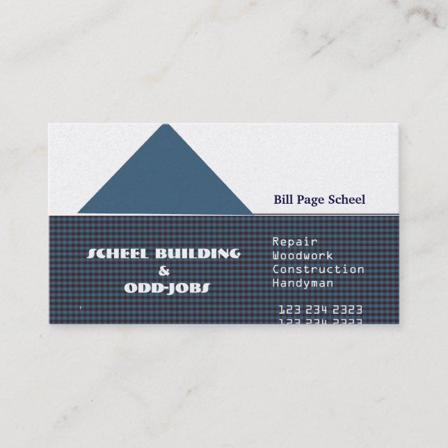 House Roof Top Triangular  Home Odd Jobs Business Card (Front)