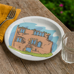 House Ruins Crumbling Building Paper Plates