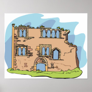 House Ruins Crumbling Building Poster