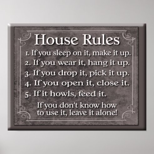 House Rules Posters, Prints & Poster Printing | Zazzle CA