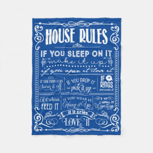 House Rules Decorative Fleece Blanket