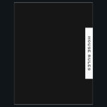 House Rules | Guest Information Section Divider<br><div class="desc">Custom double sided property rental guest book section divider page for a black and white guest book binder. Features a simple modern minimalist design in a classic black and white colour palette with customizable text presented on a coordinating tab. Tab displays custom text shown with the text “HOUSE RULES” in...</div>