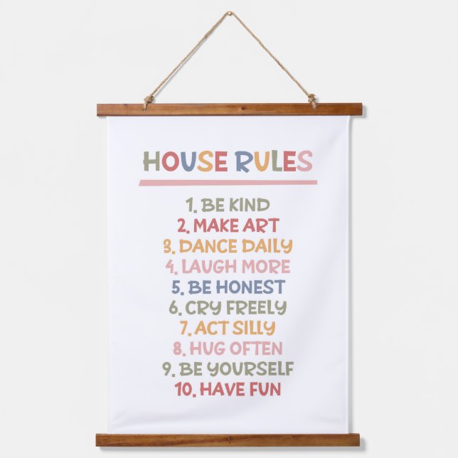 House Rules Hanging Tapestry (Front)