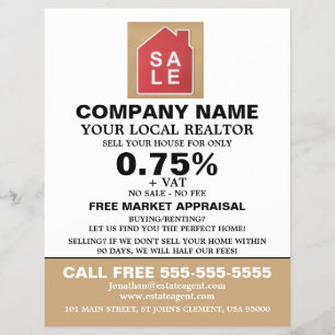 House Sale Logo, Realtor, Estate Agent Advertising Flyer