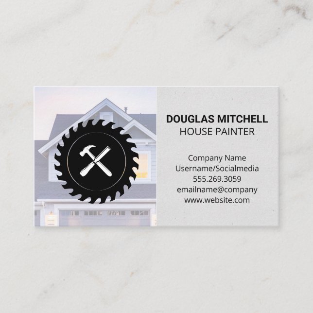 House | Saw Chisel and Hammer Business Card (Front)