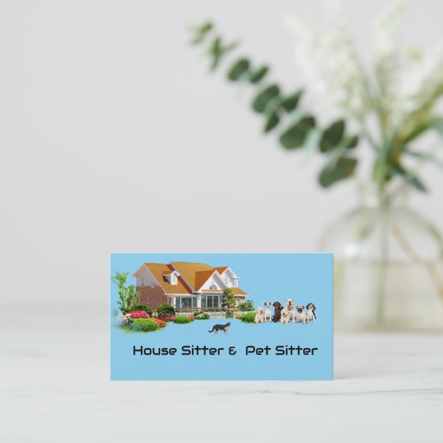 House sitter & Pet sitter Business Card (Standing Front)