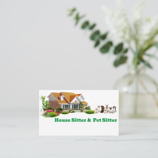 House sitter & Pet sitter Business Card (Standing Front)