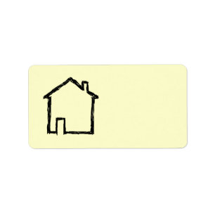 House Sketch. Black and Cream. Label