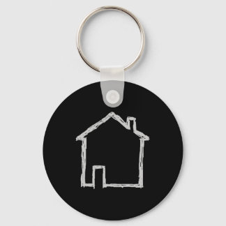 House Sketch. Grey and Black. Keychain