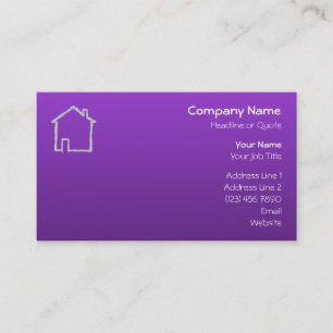 House Sketch. Grey and Purple. Business Card