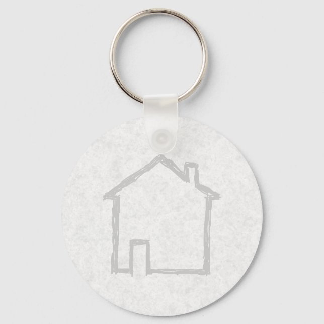House Sketch. Grey. Keychain (Front)