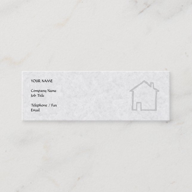 House Sketch. Grey. Mini Business Card (Front)