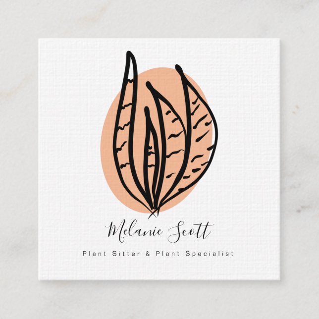 House Snake Plant Botanical Specialist Botanist Square Business Card (Front)
