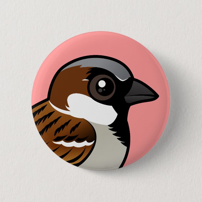 House Sparrow 2 Inch Round Button (Front)