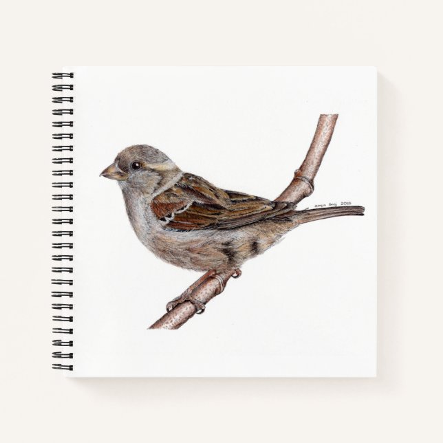 House Sparrow Bird (Passer Domesticus) Notebook (Front)