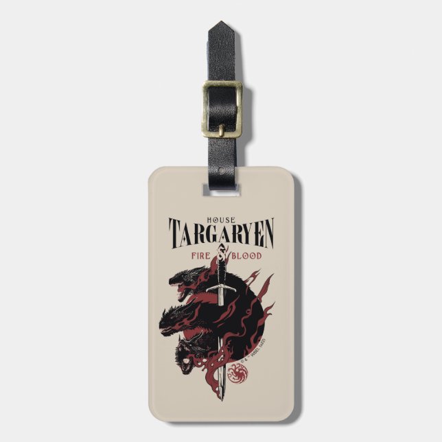 House Targaryen - Fire & Blood Luggage Tag (Front Vertical)