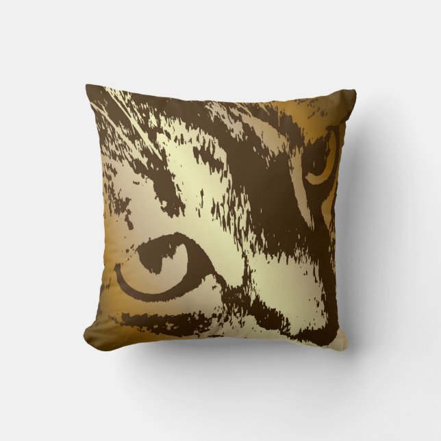 House Tiger Throw Pillow (Front)