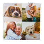 House Tile Your 4 Photos Collage Edge Print<br><div class="desc">Personalized 4 edge print photo collage ceramic wall tile to be used in your kitchen or bathroom.</div>