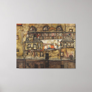 House Wall on River by Egon Schiele Canvas Print