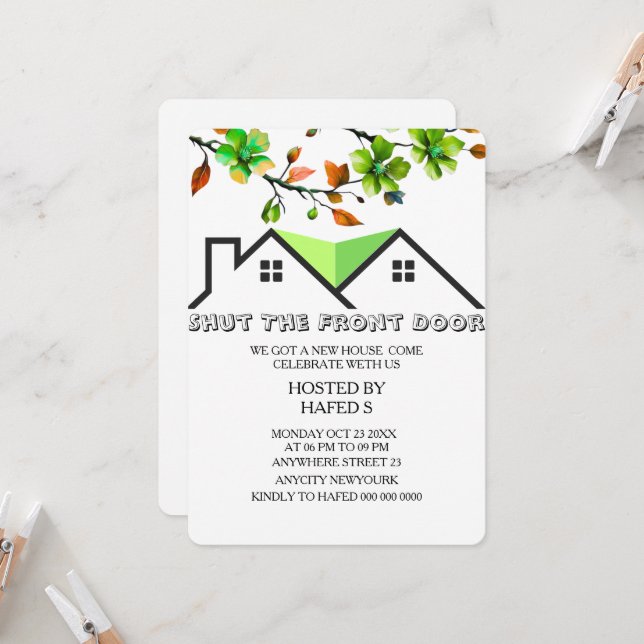 House Warming Invitation Housewarming Invitation H (Front/Back In Situ)