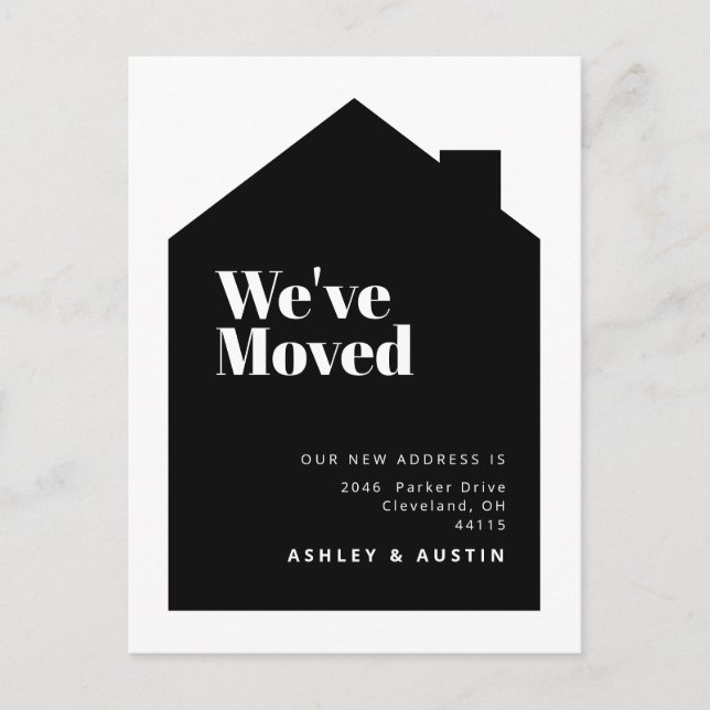 House Warming Modern Minimal We've Moved New Home  Postcard (Front)