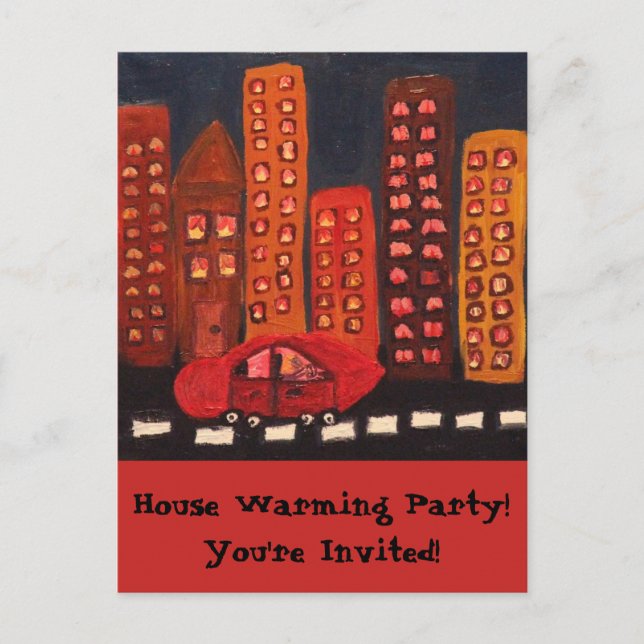 House Warming Party Original Art Design Postcard (Front)