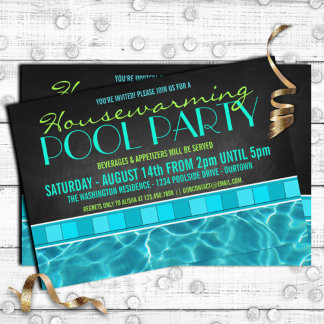 House Warming Pool Party Invitations