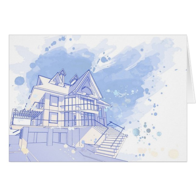 house: watercolor draw (Front Horizontal)