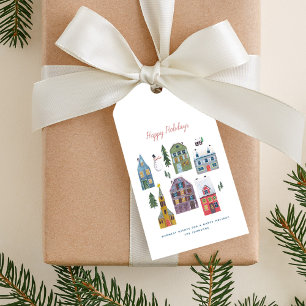 House   winter Landscape   Gift Tag