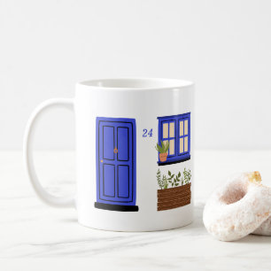 House with Blue Door with Custom Quote Coffee Mug