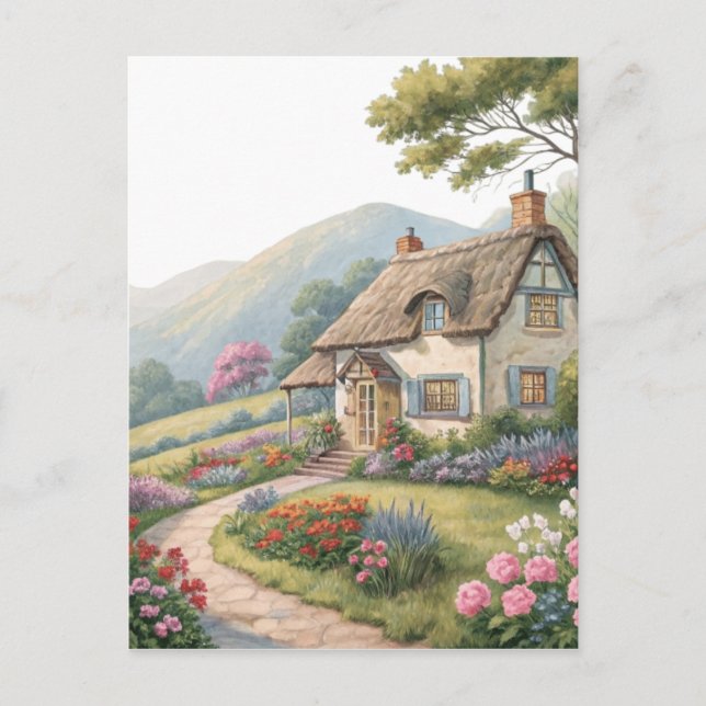 House With Garden Holiday Postcard (Front)