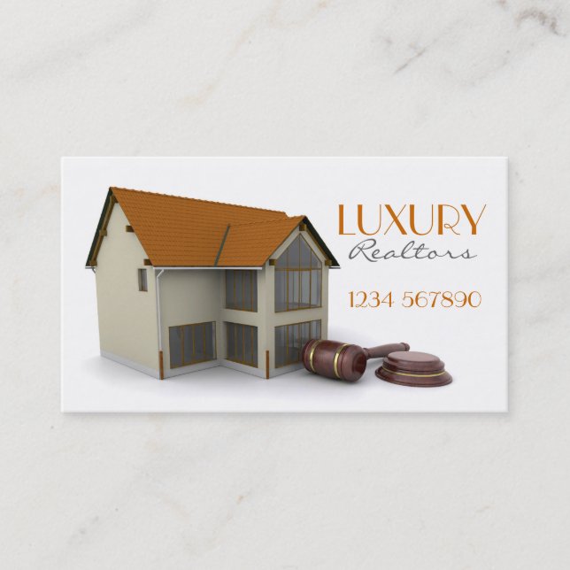 House with Gavel Business Card (Front)