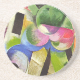 House with Trees by Franz Marc, Vintage Fine Art Coaster