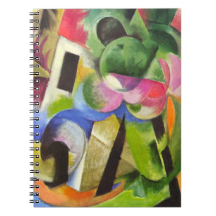 House with Trees by Franz Marc, Vintage Fine Art Notebook