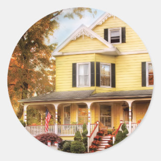 House - Yellow Lace -  Dream House Classic Round Sticker